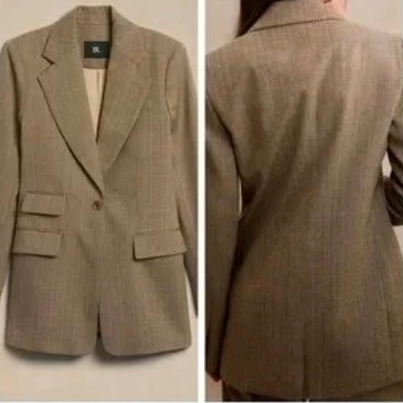 NWT Banana Republic Lido Sculpted Italian Wool Blazer and Pants Plaid sz 16 - Picture 3 of 16
